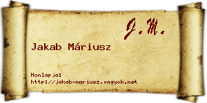 Jakab Máriusz névjegykártya